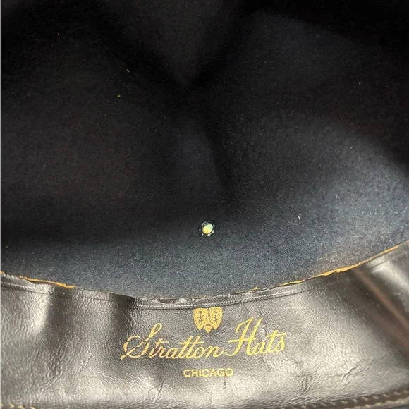 VTG CAMPAIGN HAT STRATTON HATS CHICAGO MILITARY POLICE STYLE FELT size 7 1/8